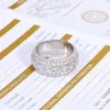 Anneaux de mariage Fine Jewelry VVS1 avec certificat pour hommes Hip Hop Pave Setting S925 Sterling Silver 230712