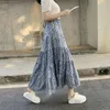 Röcke Frauen 2023 Sommer Mode Elegante Vintage Floral Print Plissee Rock Weibliche Elastische Hohe Taille Damen Chiffon N12