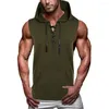 Débardeurs pour hommes gilet de sport sweat à capuche d'entraînement doux coupe 3D absorbant la sueur mode sans manches à capuche