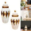 Storage Bottles Ceramic Ginger Jars With Lid Vase Tea Tin Candy Holder For Home Decorations