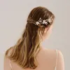 ヘッドピース3pcs/lot花嫁ウェディングヘアアクセサリーセラミックフラワーブライダルピンパールラインストーンヘッドピースジュエリー花嫁介添人ギフト