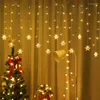 Strings LED Snowflakes Garland Curtain String Fairy Lights Hanging Ornaments Christmas Decorations For Home Noel Navidad Year 2024