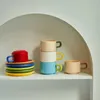 Mugs Coffee Cup Saucer Set Ceramic Mug For Family Tea Cup Set Cups Mugs Drinkware Coffee Cups R230712