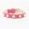 Collari per cani Accessori di lusso Collare per animali Collana Bling strass ceco Designer personalizzato Cristallo in vera pelle