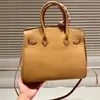 2023 nouvelle boutique cuir de vachette sac pour femme luxe deux mains poignée une épaule poche bandoulière graffiti sac marron blanc luxe décontracté mode style personnalisé