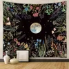 Arazzi Moon Phase Tapestry Wall Hanging Bianco Nero Colorful Sun Mandala Tapestry Wall Hanging Celestial Wall Tapestry Hippie Wall Carp R230713