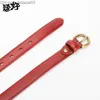 Belts New women's belt women's leather belt gold pin buckle denim straight style retro Z230714