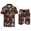 Fatos de treino masculinos Baroque Floral Beachwear Men Sets Vintage Flower Romance Casual Shirt Set Summer Graphic Shorts 2 Pieces Cool Terno Plus Size