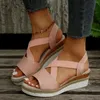 Sandaler Summer Flat Bottom Slope Heel Fish Mouth Casual Women