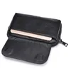 ウエストバッグAnnmouler Women Bag Black Pu Leather Fanny Pack for Small Phone Girls Purse 230713のためのダブルポケット