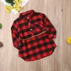 Girl Dresses Baby Girls Red Plaid Shirt Dress With Belt Long Sleeve 0-5T Toddler Kids Children Spring Fall Casual Outfits 2023