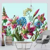 Tapeçarias Plantas e Flores Decoração de Casa Arte Impressa Tapeçaria Hippie Decoração Boêmia Tapete de Ioga Sofá Cobertor Folhas de Tamanho Grande R230713