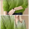 Polo da donna Camicia da donna alla moda Camicia a maniche lunghe a colori sfumati Primavera e autunno Top allentato OL Abbigliamento da lavoro Abiti da lavoro Abbigliamento donna Z230713