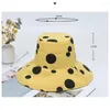 Bérets Anti-UV Sunscreen Hat Polka Dots Fisherman Cap Portable Beach For Women Summer