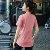 Camisas activas Yoga Mujer Ropa deportiva informal Camiseta de manga corta de secado rápido para entrenamiento físico Ropa de gimnasia para damas Top suelto deportivo