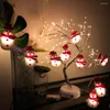 Strings Christmas LED String Light Snowman Santa Claus Decoration Noel Lights Navidad Home Decor Xmas Tree Hanging Ornaments Gifts Kerst