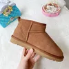 Australië Ultra Mini Sneeuw knielange laarzen Tasman Designer Echt Leer Platform Tazz Schoenen Bont Laarzen Dikke Bodem Kastanje Zwarte Laarzen Bont Klassieke Scuffs Loafers