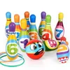 Sable jouer à l'eau amusant enfants boule de bowling multicolore jeu actif avec des nombres début jouet éducatif intérieur jeux de plein air pour 230713