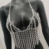 Débardeurs pour femmes Puloru Clear Beaded Bikini Chain Halter Bra Tops Pour Femmes Sans Manches Dos Nu Gland Gilet Crop Summer Beach Club