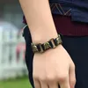 Bracelet homme Cool chaîne Bracelet homme Famale Vintage Bracelet manchette en cuir noir marron Punk bijoux cadeaux