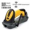 Other Electronics 500m Long Transmission Distance Barcode Scanner Yellow Color Wireless QR Reader for Warehouse 433MHz Bar Code with Stand 230712