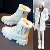 Snowboots Vrouwen Winter 2022 Nieuwe Pluche Fluwelen Vrouw Schoenen Warme Enkellaarsjes Dikke Katoenen Schoenen Harige Zwarte Vrouwen lederen Laarzen L230704