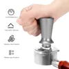 Tampers 51 mm53mm58 mm roestvrijstalen espresso koffie knabbelen poeder Hammer drukken 30 pond Leer geladen koffieware -accessoires 230712