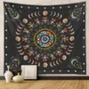 Arazzi Moon Phase Tapestry Wall Hanging Bianco Nero Colorful Sun Mandala Tapestry Wall Hanging Celestial Wall Tapestry Hippie Wall Carp R230713