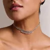 Ras du cou Stonefans trois couches strass collier rond pour les femmes mode brillant cristal pendentif collier chaîne