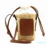 Bolso de paja Primavera Verano Bolso de diseñador para mujer Lafite Grass Bucket Vegetal Basket Bag Bolso