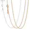 Authentic 925 Sterling Silver Rose Gold Color Silver Shine Anchor Chain Necklace For Women Bead Charm Diy Fashion Jewelry L230704