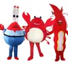 Trajes de mascote de lagosta vermelha de alta qualidade Unissex Cartoon Apparel animal marinho Tema Mascotte Carnival Costume Party220l