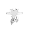 Ringar CKK Silver Heart Spiritual Symbols Ring for Women Original smycken Making Jubileumsgåva