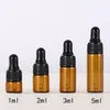 1 ML 2 ML 3 ML 5 ML Bruine proefdruppelflessen en glazen monsterfles