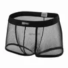 Underpants CLEVERMENMODE Sexy Mesh Boxer Men Underwear See Through Transparent Low Waist Nightwear Boxer Shorts Boxershorts Underpants J230713