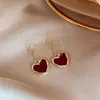 Серьговые серьги уличный стиль Love Heart Stud для женщин Red Drop Fashion Ear Cuff Pirecing Sergring Fired