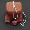 Pendant Necklaces Hainon Pink Love Heart Full Zircon Crystals For Women Girls Gift Silver Color Chain Jewelry