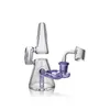 Waxmaid 5.12 -дюймовый очиститель Mini Clear Purple Purple Recycler Water Tip