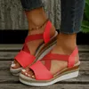 Sandaler Summer Flat Bottom Slope Heel Fish Mouth Casual Women