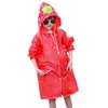Vattentät 1 st barn regnrock barn regn kappa regnkläder vindtäta regn tecknad djur stil student poncho l230620
