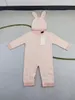 New born babies designer rompers with wraping blankets fashion baby letter jumpsuits with bunny hats soft cotton childrens clothes romper