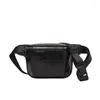 Midjepåsar Stenmönster Bag Kvinnor Läder Fanny Pack Handy Packs Banana Chest Female Belt Fashion Crossbody Pouch Purse