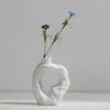 Vasen Modern White Nordic Home Decor Innendekorative Vase Keramikflasche Minimalistisches Wohnzimmer Ornamente Schreibtischzubehör