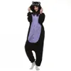 Japan Anime Cosplay Pajamas Animal Midnight Cat Kitty Night Black Cat Kitten Kigu Cosplay Costume Unisex Adult Onesie Sleepwear Ca249U