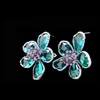 Charm Five Petal Flowers Are Exquisite and Fashionable Green Crystal Earrings Women's 925 Silver Needle Mosquito Coil Ear Clip Earrings 230630