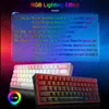 Toetsenborden REDRAGON Fizz K617 RGB USB Mini Mechanisch Gaming Bedraad Toetsenbord Rode Schakelaar 61 Key Gamer voor Computer PC Laptop afneembare kabel 230712