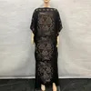 Robes africaines pour femmes noir Dashiki diamant vêtements africains coton mousseline de soie Sexy Slim Robe soirée longue Robe 1026 #280v