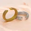 Bangle Bracciale rigido classico in acciaio inossidabile con catena a maglie grosse placcato in oro per regalo di nozze da donna