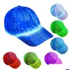 Gorras de bola Iluminación de fibra Led Béisbol Protección solar al aire libre Gorra de rendimiento Tendencia de moda Ocio para bar Fiesta de luz nocturna Dhow resplandeciente