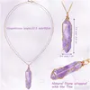 Pendant Necklaces Crystal For Women Girls Healing Stone Quartz Necklace Wire Wrapped Hexagonal Amzmm Drop Delivery Dhh6X